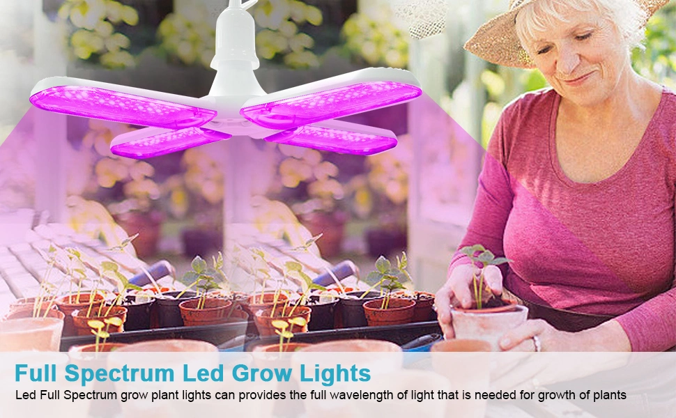 Jesled High Power LED Plant Growing Light Bulb Indoor Plant Greenhouse E27 LED UFO Grow Lamp with Red Blue IR UV Wavelength